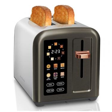Imagem de Torradeira Elétrica 2 Fatias com 7 Níveis de Tostagem, 1350W, 110v, SEEDEEM, Prateado