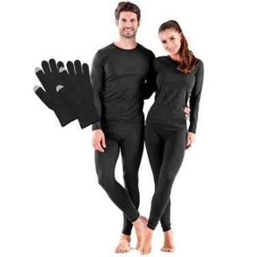 Imagem de Kit Frio Roupa Termica Segunda Pele com Luva Touch Screen Unissex Slim Plus Size-Unissex