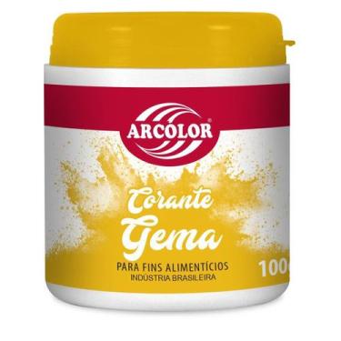Imagem de Corante em Pó 100g - Arcolor, Amarelo gema