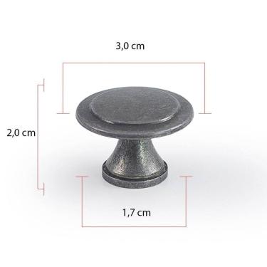 Imagem de Puxador Redondo Flor Em Metal Móveis Kit 15 Unidade Puxador