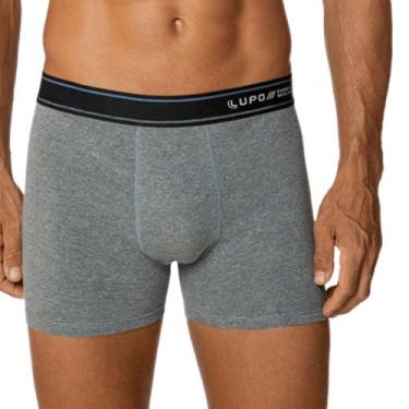 Imagem de Cueca Lupo Boxer Algodão com Elastano 523-004, Chumbo mescla, GG