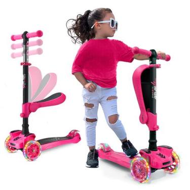 Imagem de Patinete Infantil Hurtle 2 em 1 com Assento Retrátil e Luzes LED, Scoo