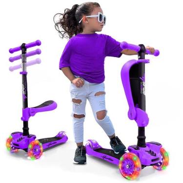 Imagem de Patinete Infantil Hurtle 2 em 1 com Assento Retrátil e Luzes LED, Scoo