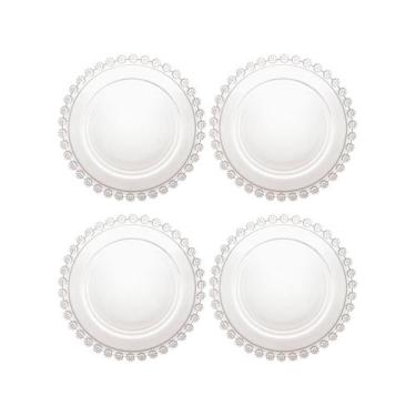 Imagem de Conjunto 4 Pratos Sobremesa Cristal de Chumbo Daisy 20 cm - Wolff, Tra