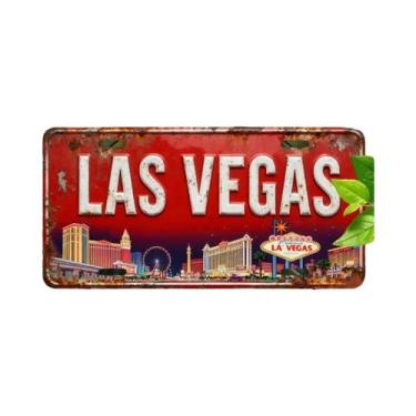 Imagem de Letreiro Neon Vintage Las Vegas 6x12 Polegadas Arte De Parede Em Alumí