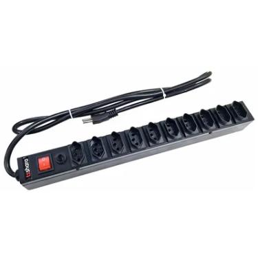 Imagem de Filtro De Linha + Protetor Eletrônico 10 Tom. 20a Bivolt Disjuntor Rearmável Cabo 1,5m Ts Shara 564