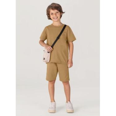 Imagem de Camiseta infantil menino em meia malha Brandili Marrom, 2, Marrom