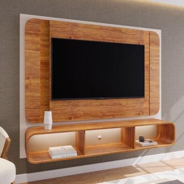 Imagem de Painel para TV Até 75 Polegadas Austen com Led Off White/Mel - Viero M