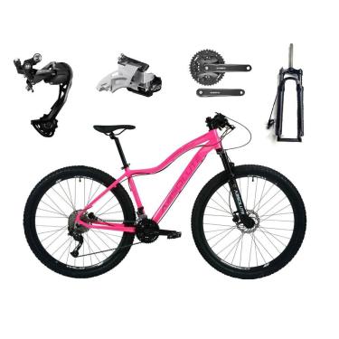 Imagem de Bicicleta Aro 29 Absolute Hera Feminina Alumínio Câmbios Shimano Alívio e Altus 27v Freios Hidráulicos Garfo Com Trava no Guidão - Rosa