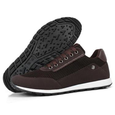 Imagem de Tênis Masculino Sapatênis Jogger Casual Esporte Fino Café Tamanho:41Co
