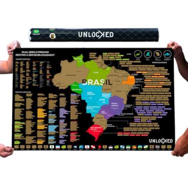 Imagem de Mapa do Brasil de Raspar 60x42 cm | Unlocked | Sem moldura | Scratch off Brazil Map | Mapa Raspadinha