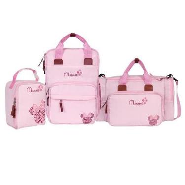Imagem de Kit Mochila Maternidade Premium Disney Minnie Rosa Babygo