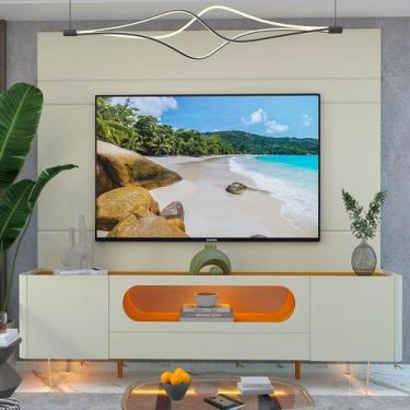 Imagem de Rack com Painel para TV até 84 Polegadas com LED 100% MDF 217cmx237cm 