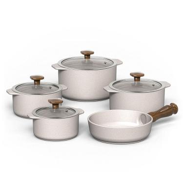 Imagem de Jogo de Panelas de Cerâmica Slim 5 Peças Vanilla Ceraflame