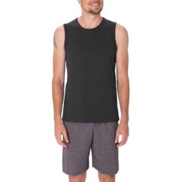 Imagem de Pijama Curto Regata Malwee 1000133201 Masculino Malha Algodão T. P/GG-Masculino