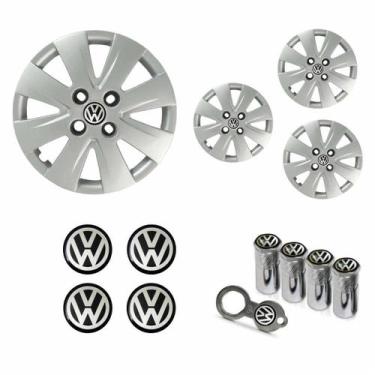 Imagem de Jogo Calota Aro 14 Gol Voyage Saveiro G5 2009 à 2012 + Emblema Resinad