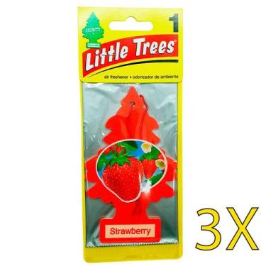 Imagem de 3x Aromatizante Little Trees Cheirinho Strawberry - Morango