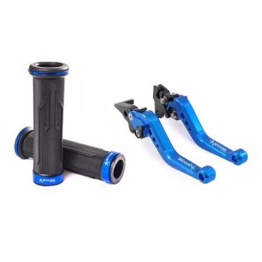 Imagem de Kit Manete E Manopla Esportivo Spider Stark Pcx 150 - NoBrand, Azul