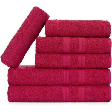 Imagem de Jogo De Toalhas Gigante Itália Soft 2 Banhão + 2 Rosto + 2 Tapete Luxo 100% Algodão - Rosa