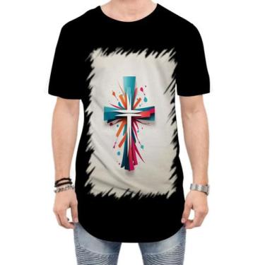 Imagem de Camiseta Longline da Cruz de Jesus Igreja Fé 15 - Kasubeck Store®, M