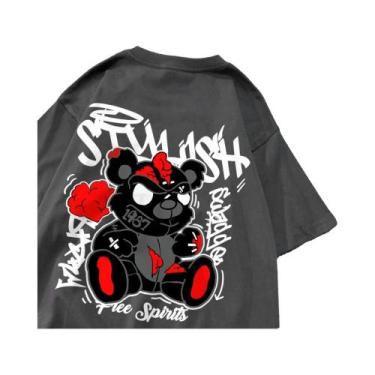 Imagem de Camisetas Com Estampa De Urso Preto Para Homens E Mulheres, Algodão De