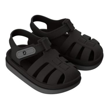Imagem de Sandalia Papete Infantil Baby Cartago Ajuste Facil Auto Colante, Preto