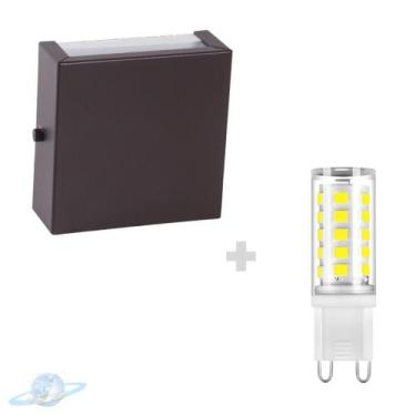 Imagem de Kit Arandela Marrom Slim 2 Fachos Luz + Lâmpada G9 BF 6000K - Unity Ho