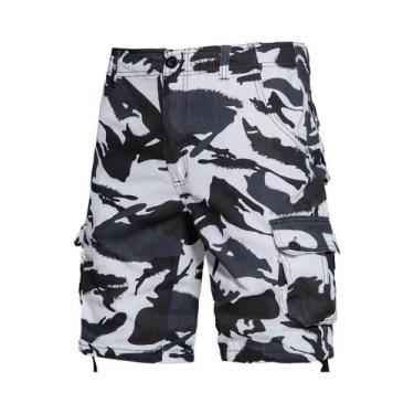Imagem de Bermudas Casuais Masculinas Em Camuflagem, Soltas, De Algodão, Para Es