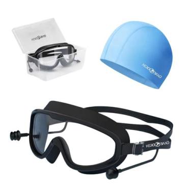 Imagem de Kit Natação Adulto Profissional Hero Band Óculos Anti-UV Silicone Touc