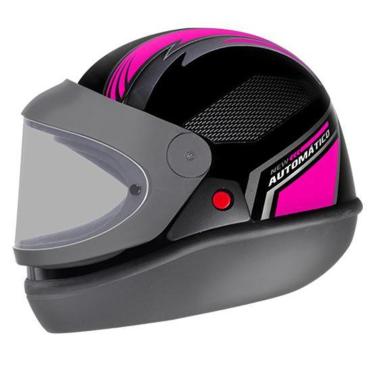 Imagem de Capacete Feminino Ebf Automático Bolt Preto Rosa San Marino-Unissex