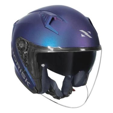 Imagem de Capacete Moto Aberto Norisk Downtown II 2 Monocolor, Azul Fosco, 56