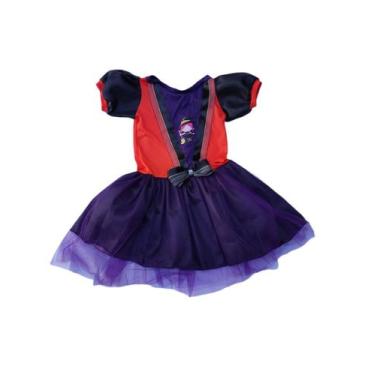 Imagem de Vestido Fantasia Infantil Menina Tema Halloween Bruxinha - Belos e Bel