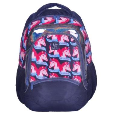 Imagem de Mochila juvenil Unicórnio - Winth, Preto, Estampada