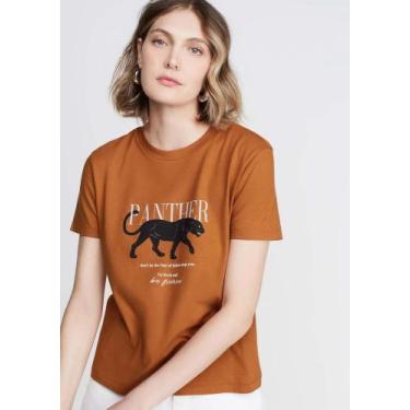 Imagem de Camiseta Reta Manga Curta MARROM Estampada DZARM/ TAM:M