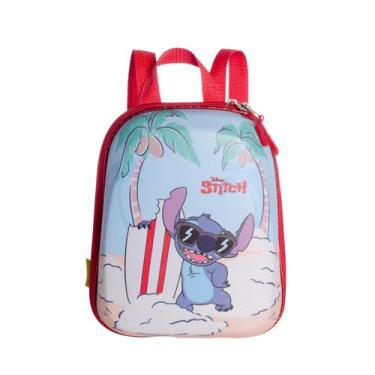 Imagem de Lancheira de Costas Stitch Praia 3D Infantil Impermeável - Diplomata, 