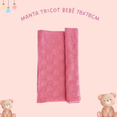 Imagem de Manta Tricot Bebê 78x78cm Leve e Confortável Para Enxoval Maternidade 