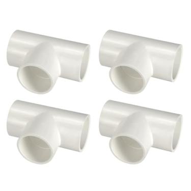 Imagem de DTGN 4 peças de encaixe de PVC de 3,8 cm, encaixe de tubo de PVC de 3 vias SCH40, conector de cotovelo de canto para móveis de construção, conexão de estrutura de estufa, criação DIY, soquete x