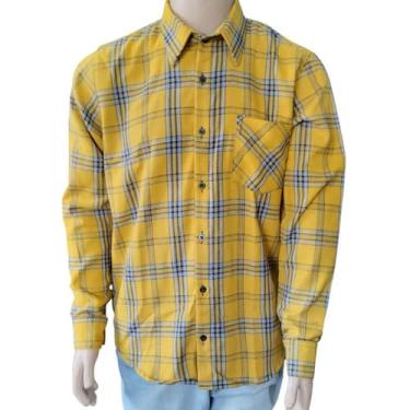 Imagem de Camisa Masculina Flanela Xadrez - Repelique, M, Amarelo