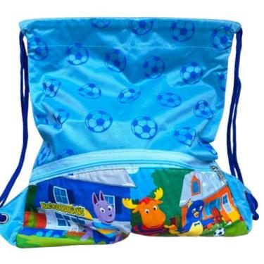 Imagem de Mochila Infantil Mochila Saco Bolsa Com Zíper Cordinha - Nalu_kids, Az