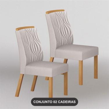 Imagem de Kit 2 Cadeiras de Jantar Ilhéus Madeira Maciça Estofada Encosto Alto Arbo