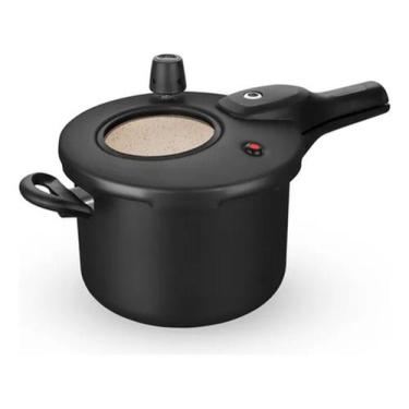 Imagem de Panela de Pressão MTA Preto/Bege 4,5L com Visor Superior e Fechamento 