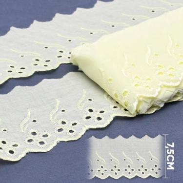 Imagem de Bordado Inglês 7,5cm BP077 Amarelo - 13,7 Metros  artePunto