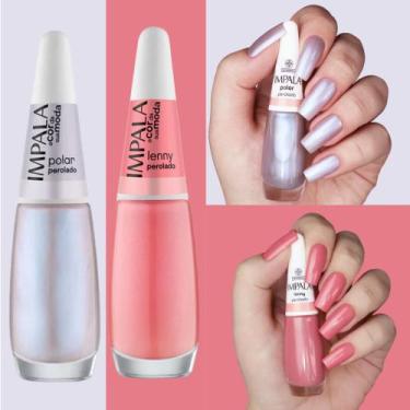Imagem de Kit Esmaltes Impala Tons Rosas Claros Cintilantes Esmaltes Atacado 8ml