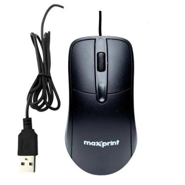 Imagem de Mouse usb preto maxprint officeeasy 3 botões rolamento 1,35m, Único, P