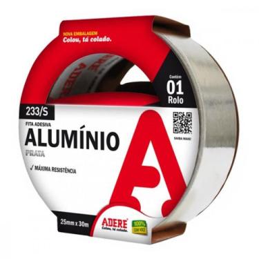Imagem de Fita Adesiva De Aluminio Prata Adere 233/S - 25Mm X 30M
