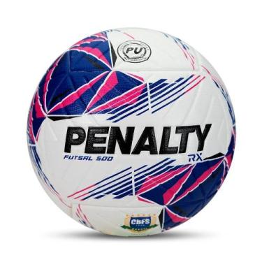 Imagem de Bola Penalty Futsal Rx 500 XXVI Branco Azul Rosa, 500