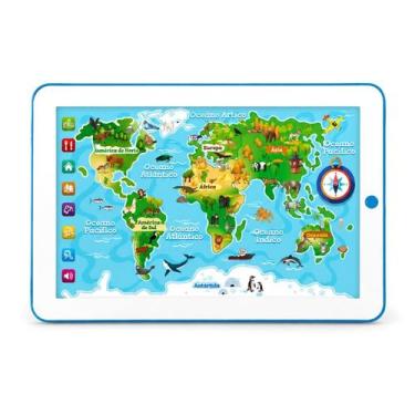Imagem de Mapa Mundial Didático Aprenda Brincando Animais Habitats Alimentação S