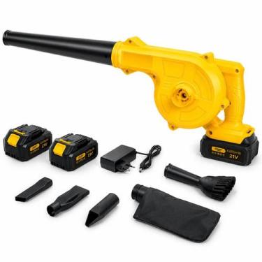 Imagem de Soprador Aspirador de Folhas 21V a Bateria com 2 Baterias Carregador e