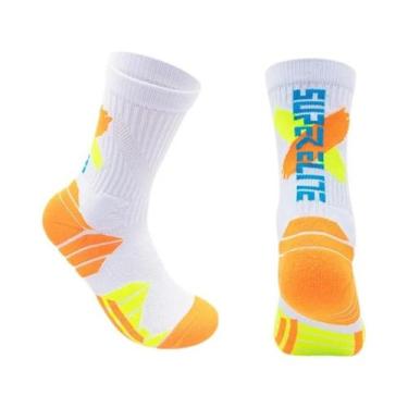 Imagem de Meias Esportivas Masculinas De Cano Alto 1 Par, Acolchoadas Com Absorç