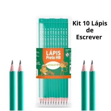 Imagem de Lápis OEM No2 Resina Sintética Atóxico Pontas Resistentes sem Madeira Kit 50 Corpo Verde